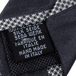 Pre Owned Chanel Vintage Navy Blue Geometric Print Silk Jacquard Tie 