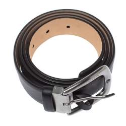 Chanel Black Leather Classic Belt 95CM