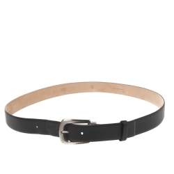Chanel Black Leather Buckle Belt 95CM