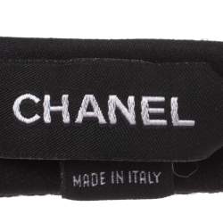 Pre Owned Chanel Black Tweed Reversible Skinny Silk Tie