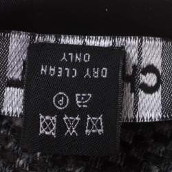 Pre Owned Chanel Black Tweed Reversible Skinny Silk Tie