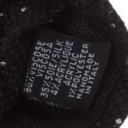 Pre Owned Chanel Black Dot Lurex Textured Skinny Silk Tie