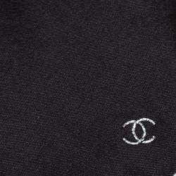 Chanel Black Logo Detail Skinny Silk Tie Chanel