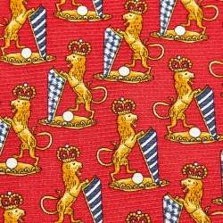 Pre Owned Chanel Red Lion Printed Silk Tie