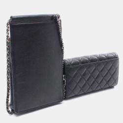 مملوكة مسبقًا حقيبة كتف شاني للأطعمة الجلدية السوداء ميني سي سي ماتلاسيه