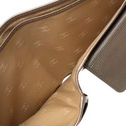 Chanel Metallic Beige Leather Bifold Wallet