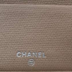 Chanel Metallic Beige Leather Bifold Wallet