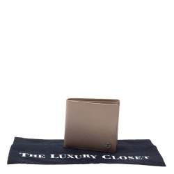 Chanel Metallic Beige Leather Bifold Wallet