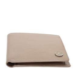 Chanel Metallic Beige Leather Bifold Wallet