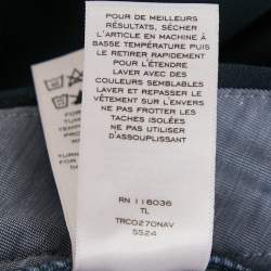 Charles Tyrwhitt Navy Blue Gabardine Cotton Slim Fit Tailored Trousers M