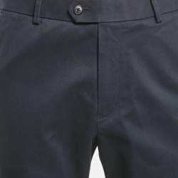 Charles Tyrwhitt Navy Blue Gabardine Cotton Slim Fit Tailored Trousers M