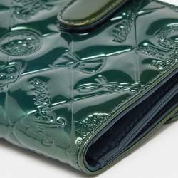 Chanel Green Patent Leather Symbols Lucky Charm Compact Wallet