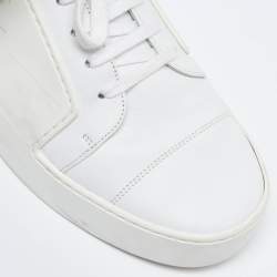 Chanel  White Rubber and Leather CC Trainer Low Top Sneakers Size 44