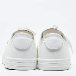 Chanel  White Rubber and Leather CC Trainer Low Top Sneakers Size 44
