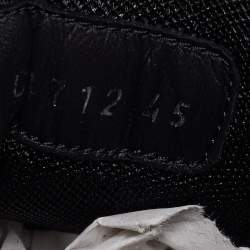 Pre Owned Chanel Black/White Leather CC Low Top Sneakers Size 45