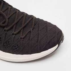 Chanel Black Knit Fabric Lace Up Sneakers Size 39.5 