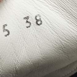 Pre Owned Chanel Black Leather Logo Lace Up CC Sneakers Size 38