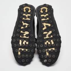 Chanel Gold Leather and Nylon CC Lace Up Sneakers  Size 43
