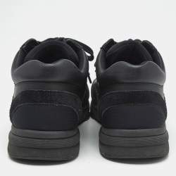 Pre Owned Chanel Black Nylon and Leather CC Low Top Sneakers Size 43