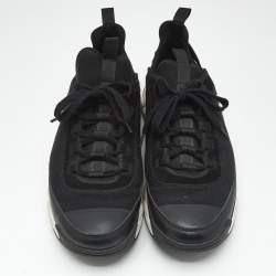 Pre Owned Chanel Black Fabric and Suede CC Low Top Sneakers Size 44