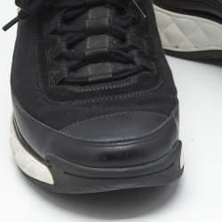 Pre Owned Chanel Black Fabric and Suede CC Low Top Sneakers Size 44