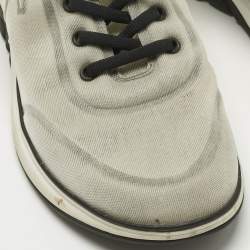 Pre Owned Chanel Light Grey Mesh CC Low Top Sneakers Size 44