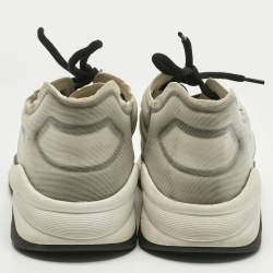 Pre Owned Chanel Light Grey Mesh CC Low Top Sneakers Size 44