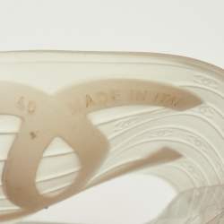 Pre Owned Chanel CC Size 40 Transparent Jelly Flat Slide