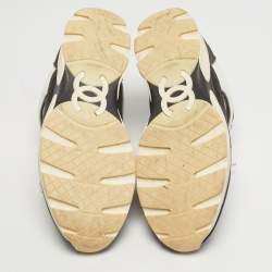 مملوكة مسبقًا حذاء رياضي شانيل سي سي جلد وسويدي متعدد الألوان برباط مقاس 41