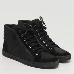 مملوكة مسبقًا حذاء رياضي شانيل سي سي كانفاس وجلد سويدي بلونين مقاس 41مرتفع من أعلى 