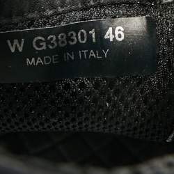 Pre Owned Chanel CC Size 46 White/Grey Leather and Suede Lace Up Sneakers