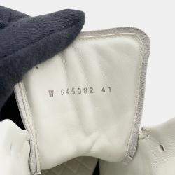 Pre Owned Chanel High Cut Sneakers White Leather Size 41