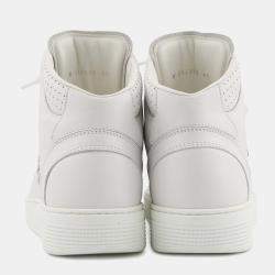 Pre Owned Chanel High Cut Sneakers White Leather Size 41