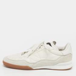 مملوكة مسبقًا Chanel CC Size 42 White/Grey Leather and Nylon Lace Up Sneakers