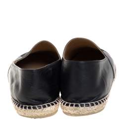 Chanel Black Leather CC Slip On Espadrilles Size 45