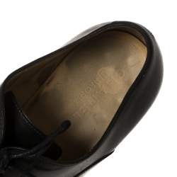 Chanel Uniform Black Leather Lace Up Oxford Size 43