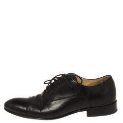 Chanel Uniform Black Leather Lace Up Oxford Size 43