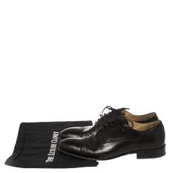 Chanel Uniform Black Leather Lace Up Oxford Size 43