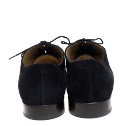 Chanel Uniform Black Suede Cap Toe Lace Up Oxford Size 43