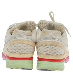 Chanel White/Cream Mesh And Suede CC Low Top Sneakers Size 42