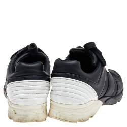 Chanel Black/White Leather CC Low Top Sneakers Size 42