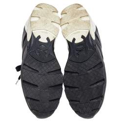 Chanel Black/White Leather CC Low Top Sneakers Size 42