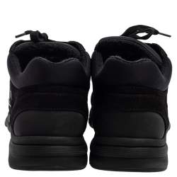Chanel Black Fabric And Suede CC Low Top Sneakers Size 43