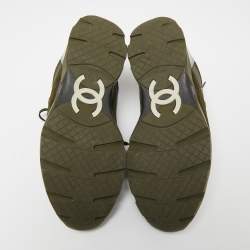 Chanel Multicolor Suede and Leather CC Low-Top Sneakers Size 43