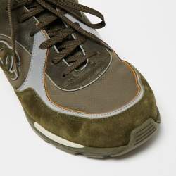 Chanel Multicolor Suede and Leather CC Low-Top Sneakers Size 43