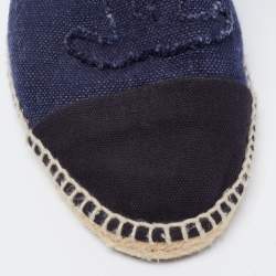 Chanel Blue Denim CC Espadrille Flats Size 43