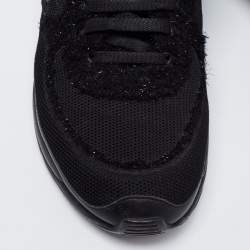 Chanel Black Lurex And Fabric CC Low Top Sneakers Size 41