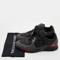 Chanel Multicolor Fabric, Nubuck and Leather CC Lace Up Sneakers Size 45