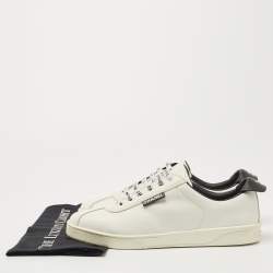 Chanel White Leather Interlocking CC Logo Low Top Sneakers Size 41.5