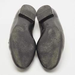 مملوكة مسبقًا Chanel Black Leather CC Slip On Smoking Slippers Size 42